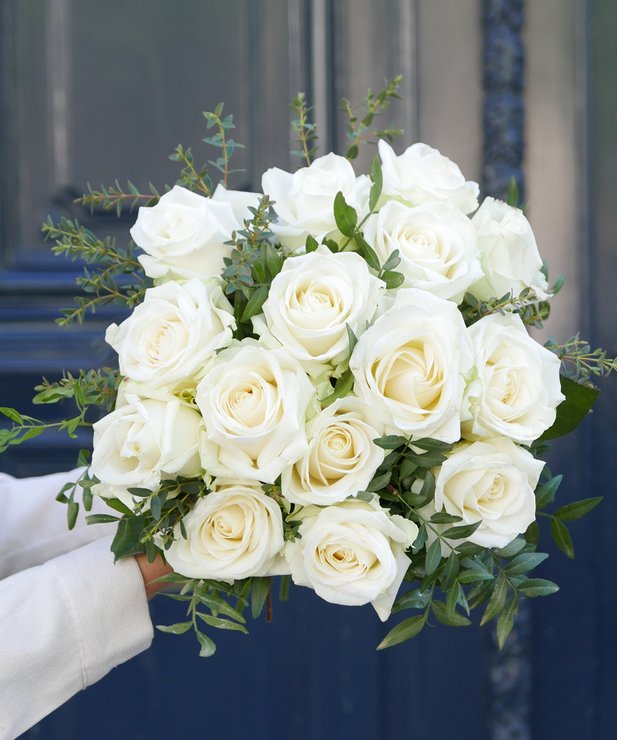 Bouquet de fleurs Saint Germain | Roses Blanches | Livraison Express